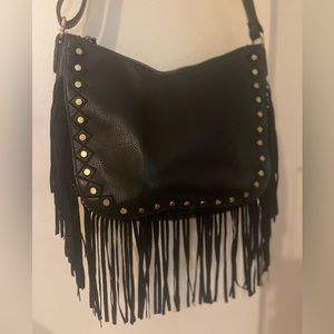 Boho Leather fringe shoulder bag